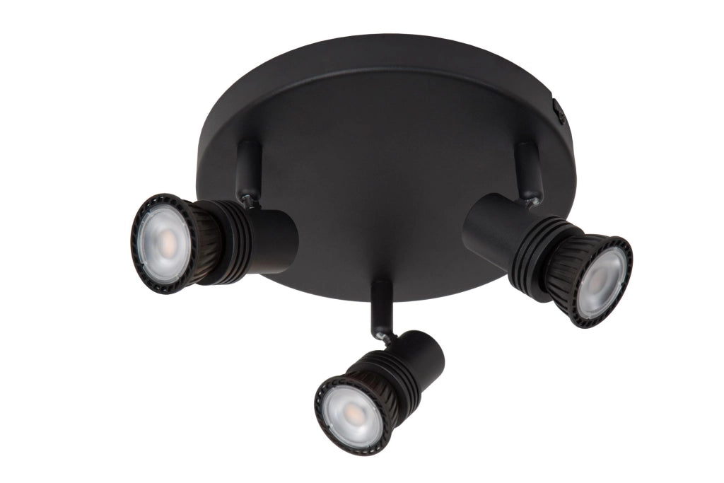 Faretto da soffitto industriale 3x GU10 nero KIANTI Lucide