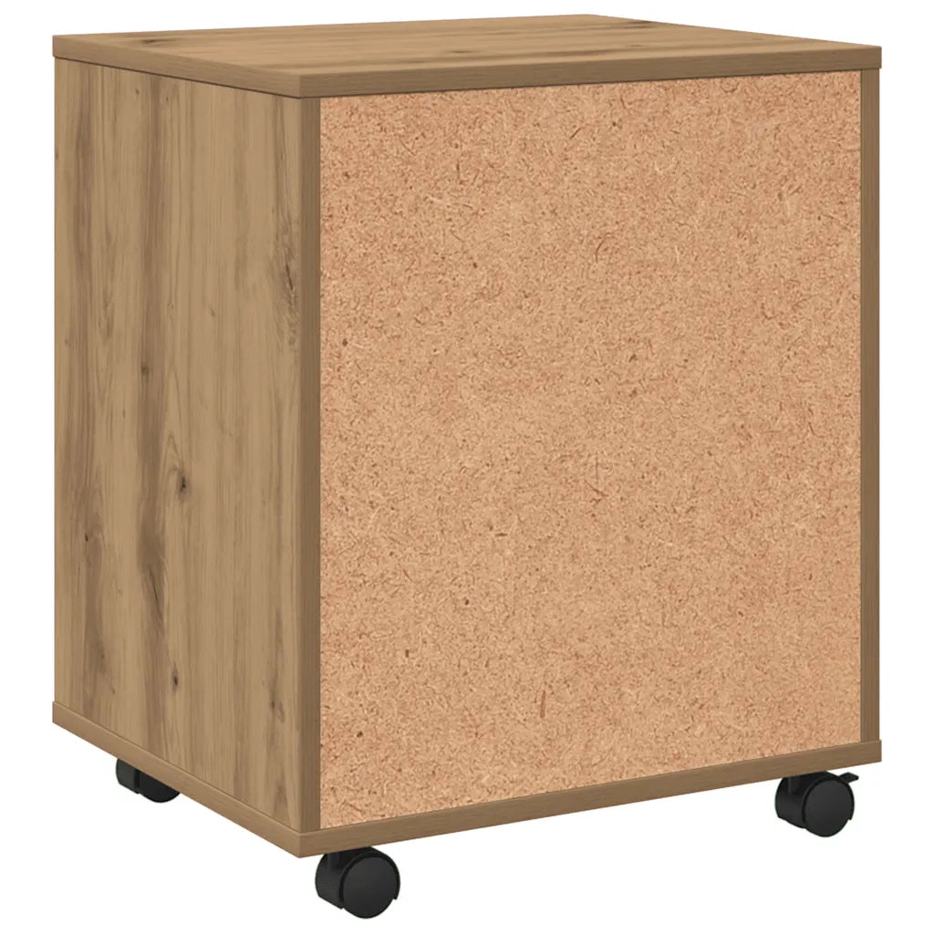 Carrello multifunzione con ripiani 45 x 38 x 54 cm in legno di rovere composito finitura artigianale 02_0050900