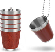 Decorazioni per bar per 6 pezzi - 30 ml - bicchieri da vino marroni con catenina - ideali per matrimoni, feste di addio al nubilato, carnevale