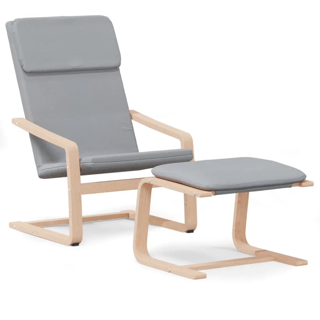 Divano Sedia-Poltrona Relax con Poggiapiedi Grigio Chiaro in Tessuto 576181
