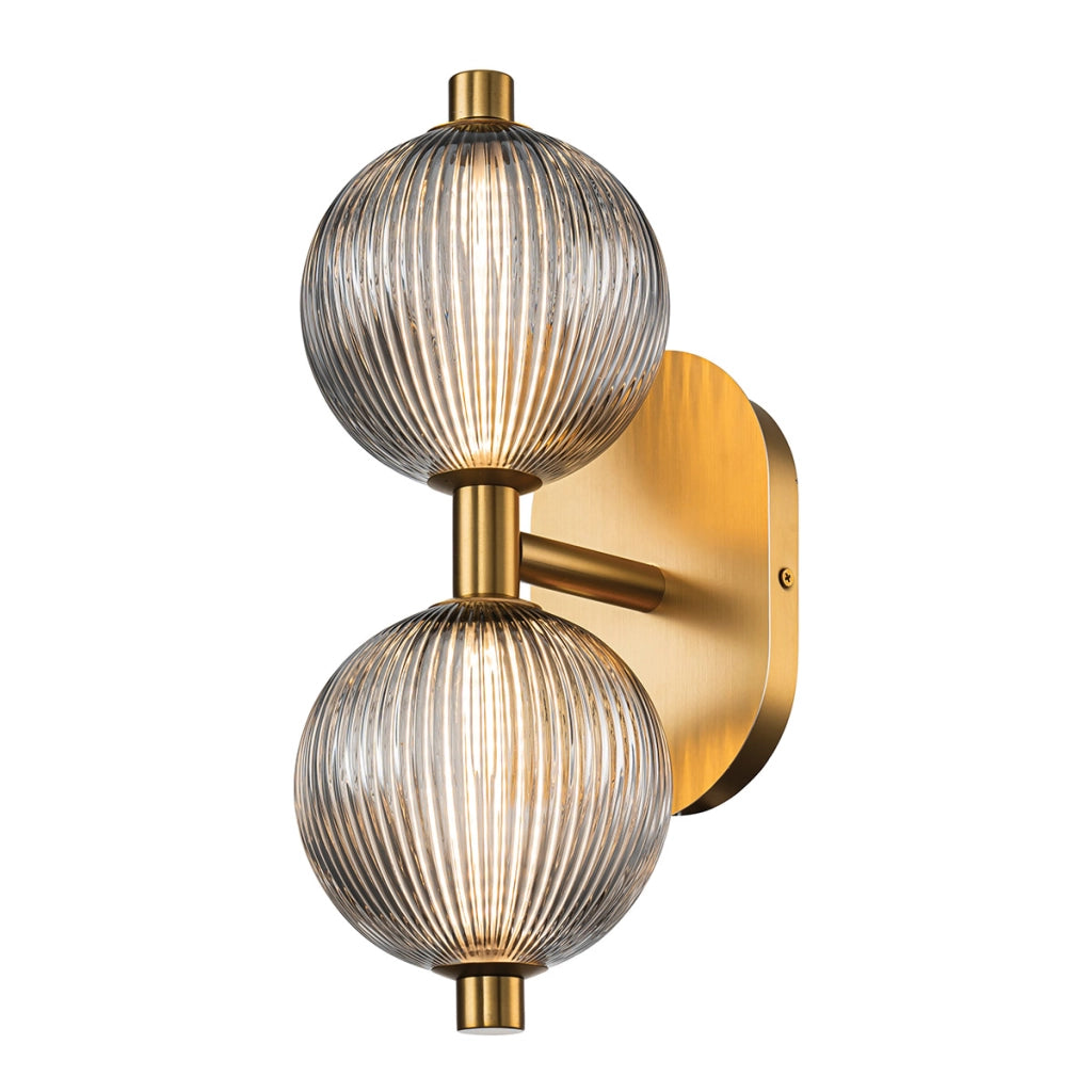 Applique Palmas Quintiesse oro sfere fumé rigate LED18W
