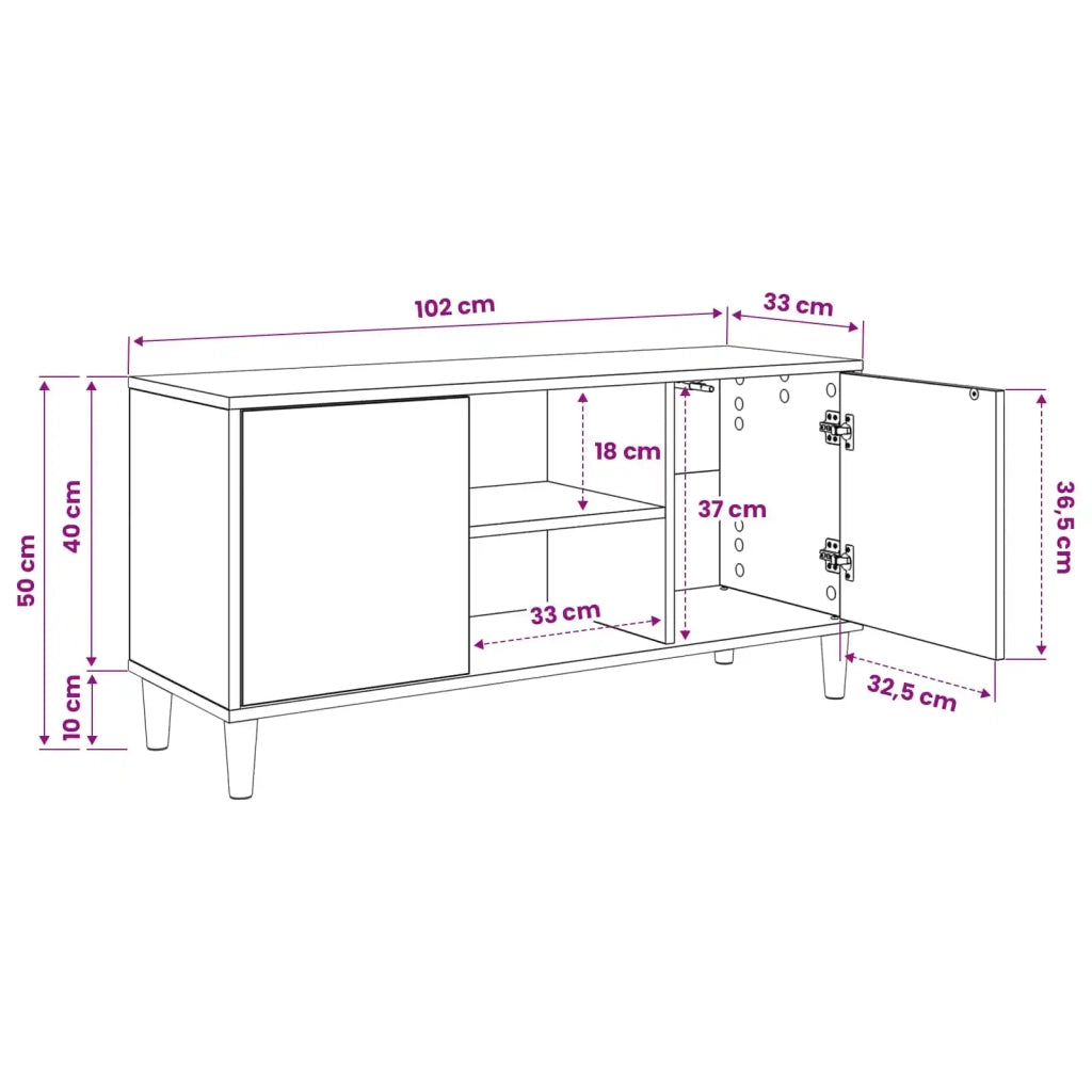 Mobile TV BORNE 102 x 33 x 50 cm Sonoma Legno ingegnerizzato 8007036