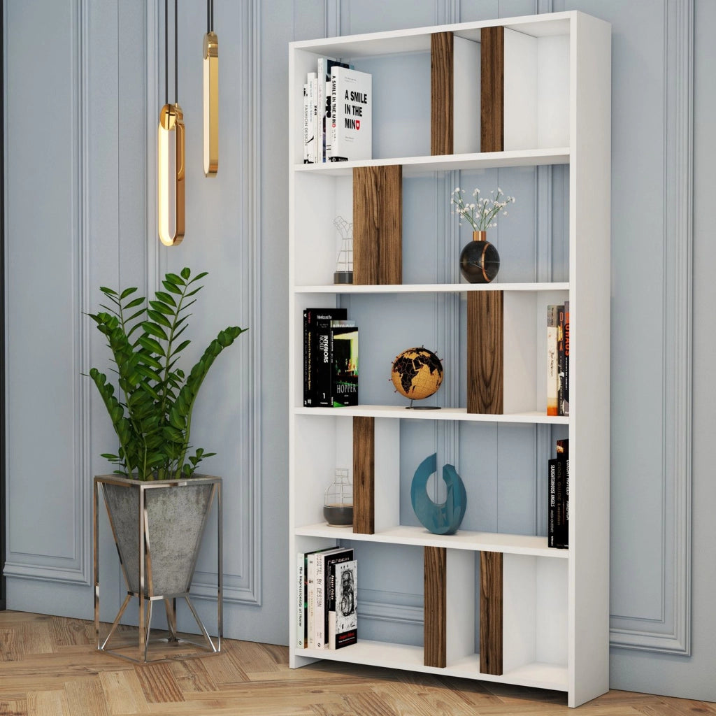 Biblioteca Tribogna, Libreria 4 Ripiani, 90x20x180h cm Bianco