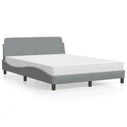 Letto con Materasso Dover Grigio Chiaro 140x200cm Tessuto
