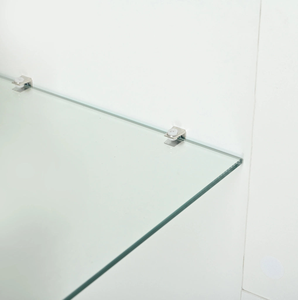 Set mobili TV 3 pezzi con LED e frontali lucidi bianco HOMVRA