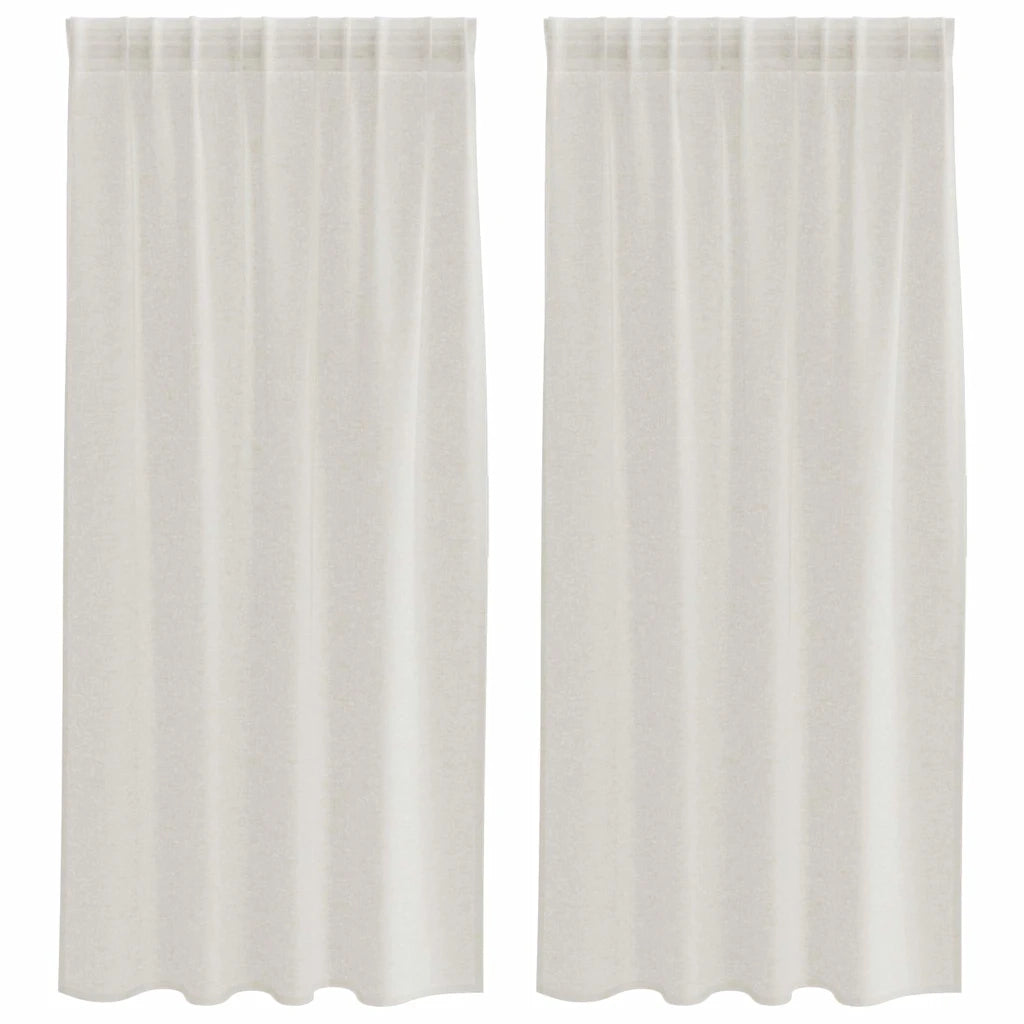 Tenda in Velo con tende 2 pcs Crema 175 x 140 cm Poliestere 4108013