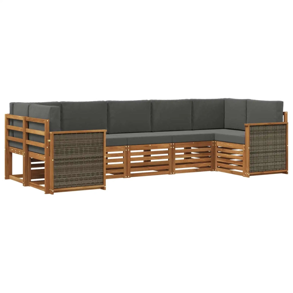 Set divano sezionale con cuscino 6 pcs Naturale e Antracite 3384798