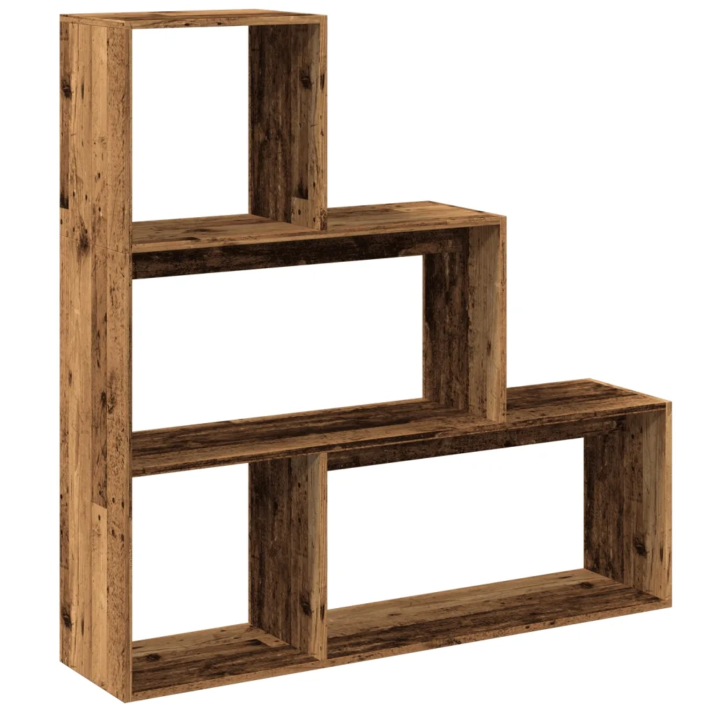 Libreria Divisorio 3Ripiani Legno Antico 123x29x123 Truciolato 857992