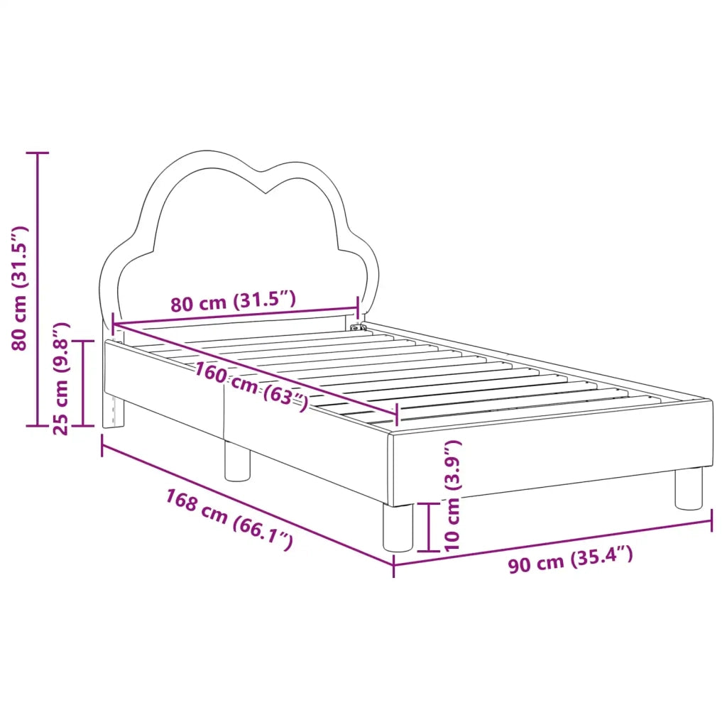 Struttura letto bambini con testata Rosa 80 x 160 cm PU 42011173
