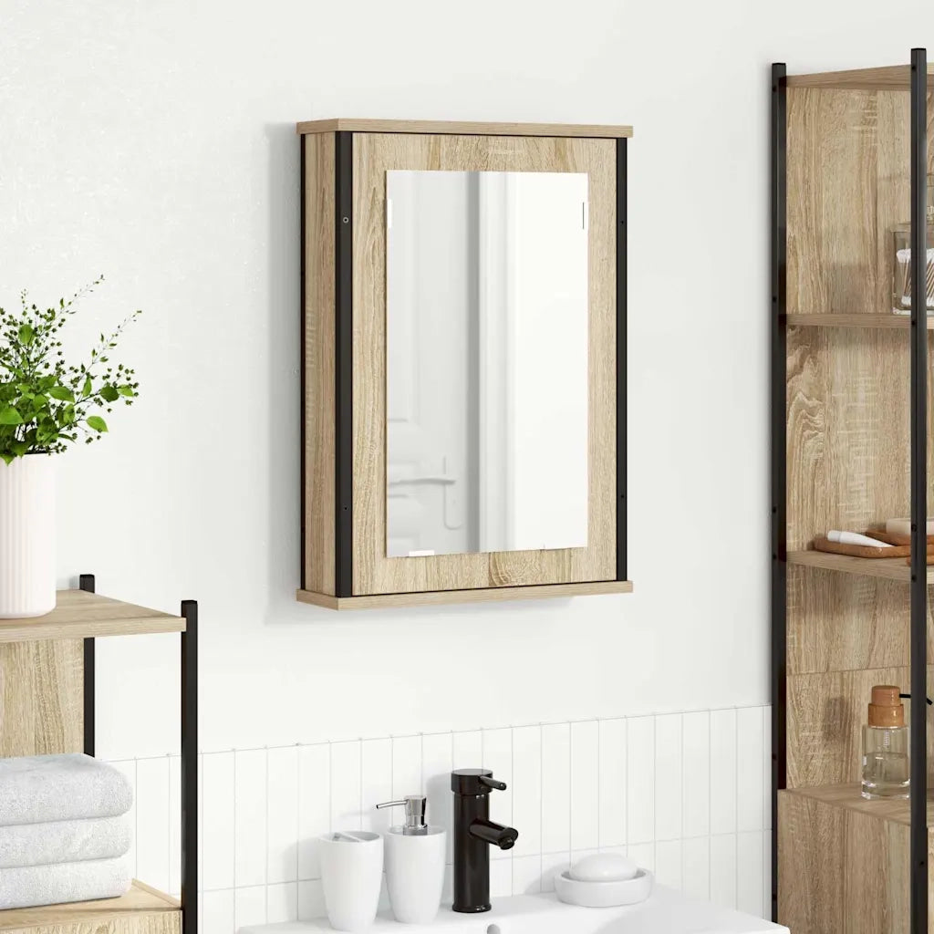 Mobiletto per Specchio | Armadio da bagno con porta Rovere Sonoma 42 x 12 x 60 cm