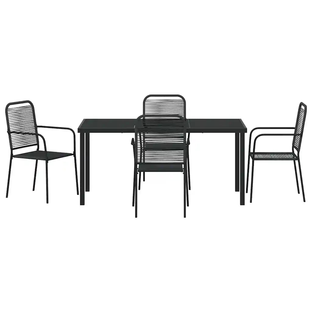 Set da Pranzo per Giardino 5 pcs Nero 3379159