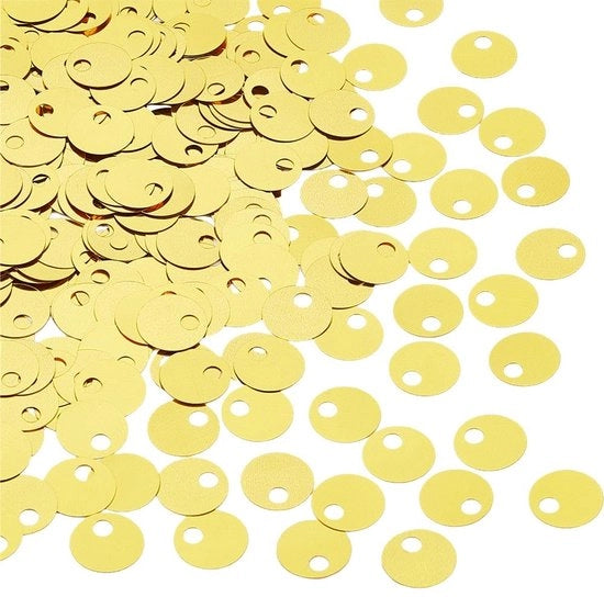 Paillettoni rotondi in oro 19 mm - 1600 pezzi - Decorazione per artigianato e DIY