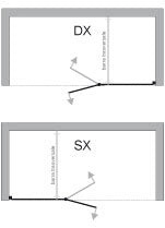 Box sopra vasca con antina mobile, cristallo 6mm trasparente Tirneo Trasparente 6mm,Cromo lucido,163/165cm (102,5+60 porta),Destra