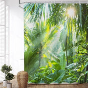 Douchegordijn 180x200 cm - Acquaproteggiato - Lavabile - Antimuffa - Tessuto in Bosso Naturale - Design Unico - Decorazione Bagno