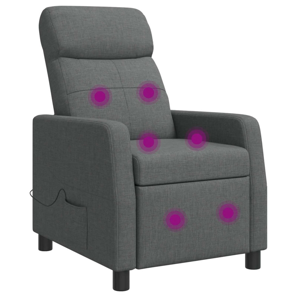 Poltrona Massaggiante Grigio Scuro Tessuto 42035058