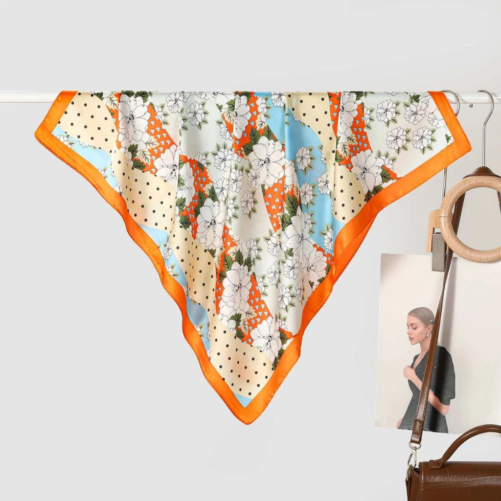 Nuova sciarpa da donna in seta stampata, stile coreano, sciarpa decorativa alla moda e versatile.