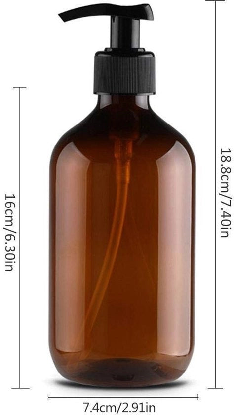 Set di pompe 500 ml - Navicella di 4 pezzi - Pompe con coperchio antiscivolo - Resistente al calore fino a 70 °C - Materiale PET - Sicuro per il contatto con alimenti - Per sapone/lotion/shampoo - Dispensatore di sapone