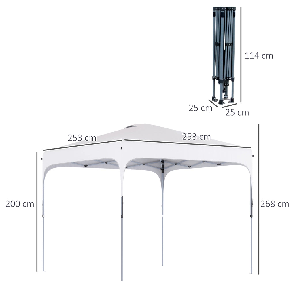 Gazebo da giardino ¨C zephmum ¨C Bianco 2.5x2.5x2.7m
