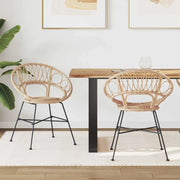 Sedia da pranzo 2 pcs Naturale 49 x 51 x 81 cm Rattan e Ferro