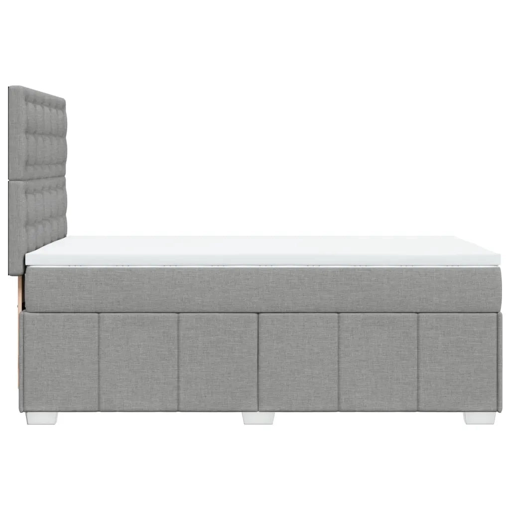 Giroletto a Molle con Materasso Grigio Chiaro 90x190 cm Tessuto