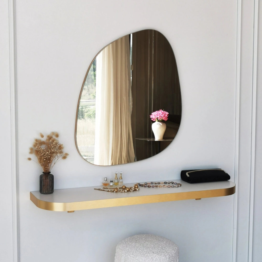 Moscufo, Specchio Forma Irregolare, 1.8x75h cm oro