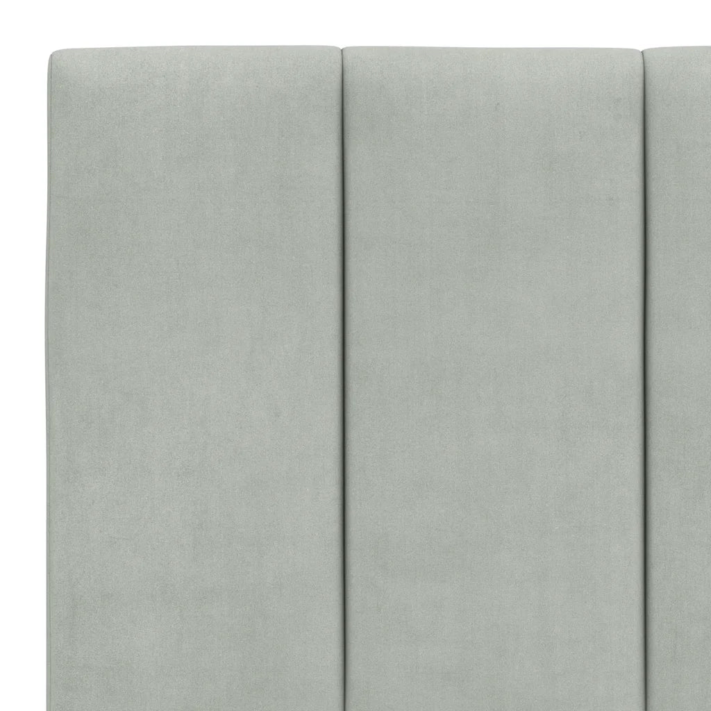 Cuscino Testiera Hanko Grigio Chiaro 160 cm in Velluto CFW1573191
