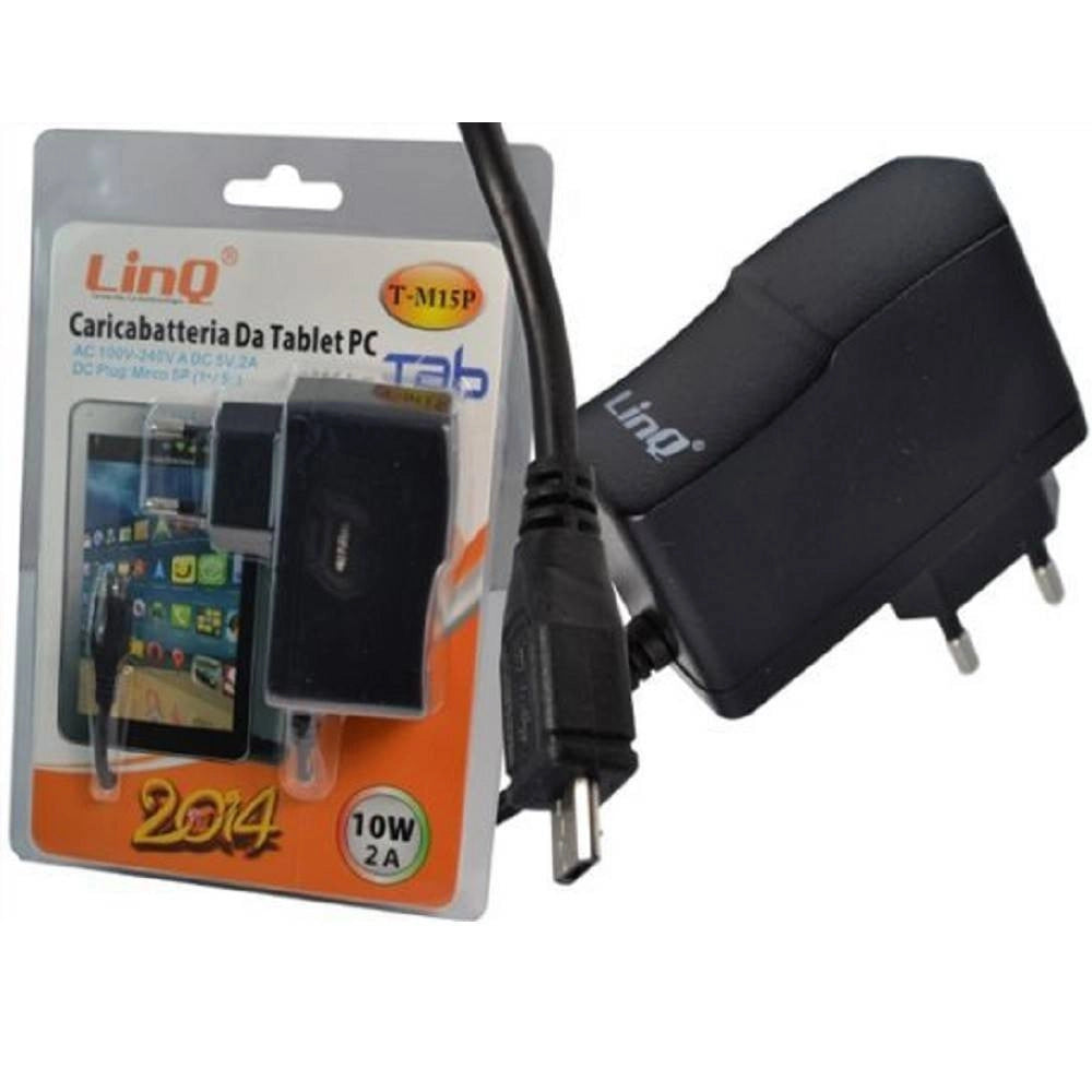 Trade Shop - Alimentatore Caricabatteria Da Rete Casa Per Tablet Pc 5v 2a 10w Micro Usb T-m15p -