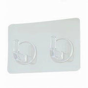 Trade Shop - Set 2pz Ganci Adesivi Appendino Doppio Rettangolare Casa Parete Trasparente 87758 -