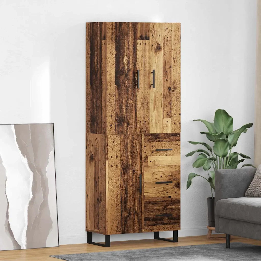 Credenza con cassetto 2 pcs Legno vecchio 69,5 x 34 x 180 cm 3415693