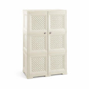 ARMADIO 3 MODULI ANGORA 79X43X125 CM CON ANTA TRAFORATA – CONTENITORE VERTICALE SALVASPAZIO PER ZONA GIORNO