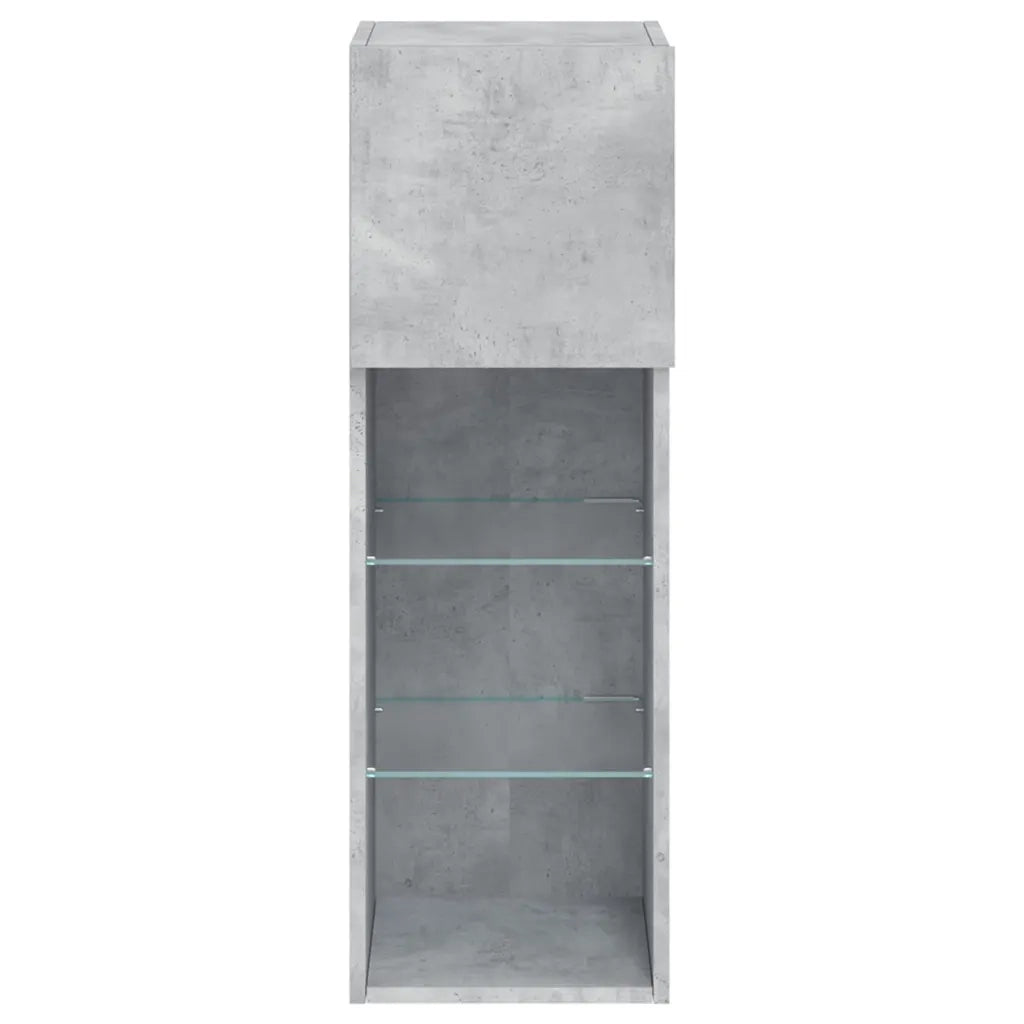 Mobile TV con Luci LED Grigio Cemento 30,5x30x90 cm 837007