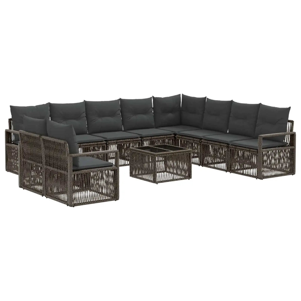 Set Divano da Giardino 11 pcs Grigio polyrattan 3435761