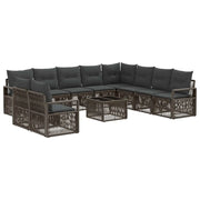Set Divano da Giardino 11 pcs Grigio polyrattan 3435761
