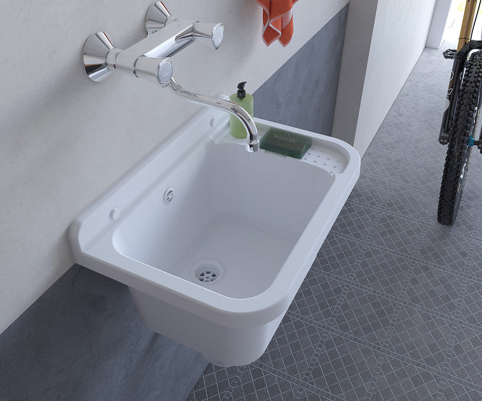 Lavatoio 60x34x21cm in Polipropilene 17l Forlani Wash Bianco