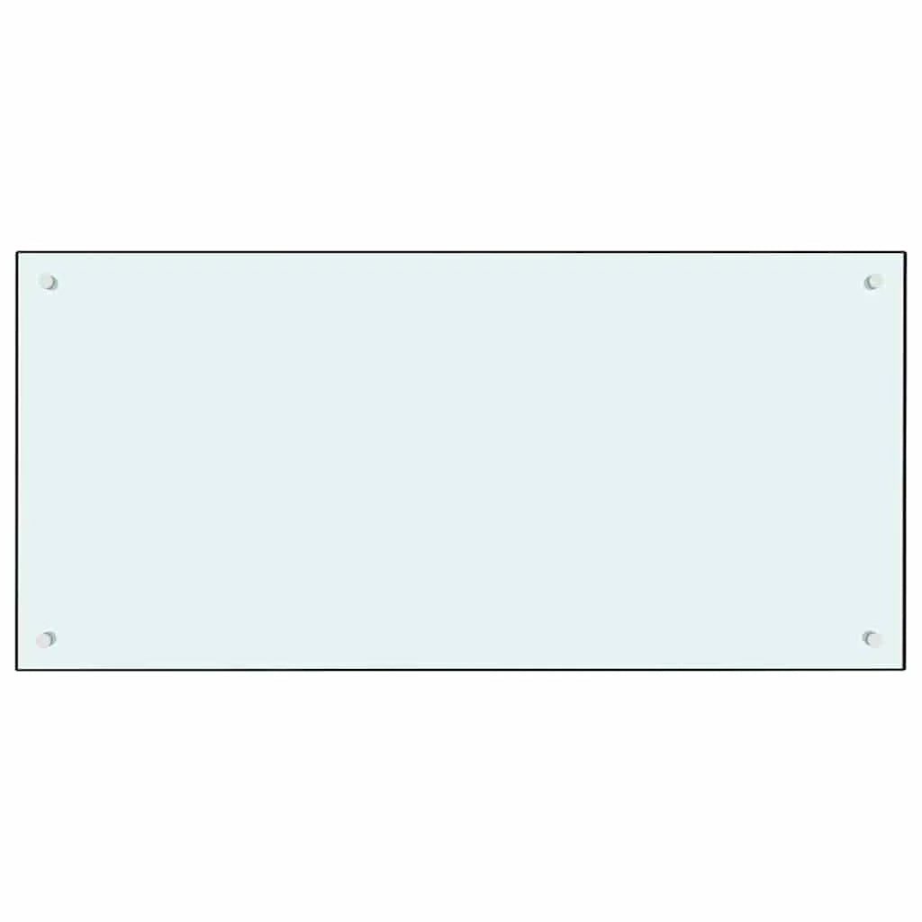 Set di 2 paraschizzi moderni per cucina resistenti al calore 100 x 50 cm in vetro temperato bianco 02_0056221