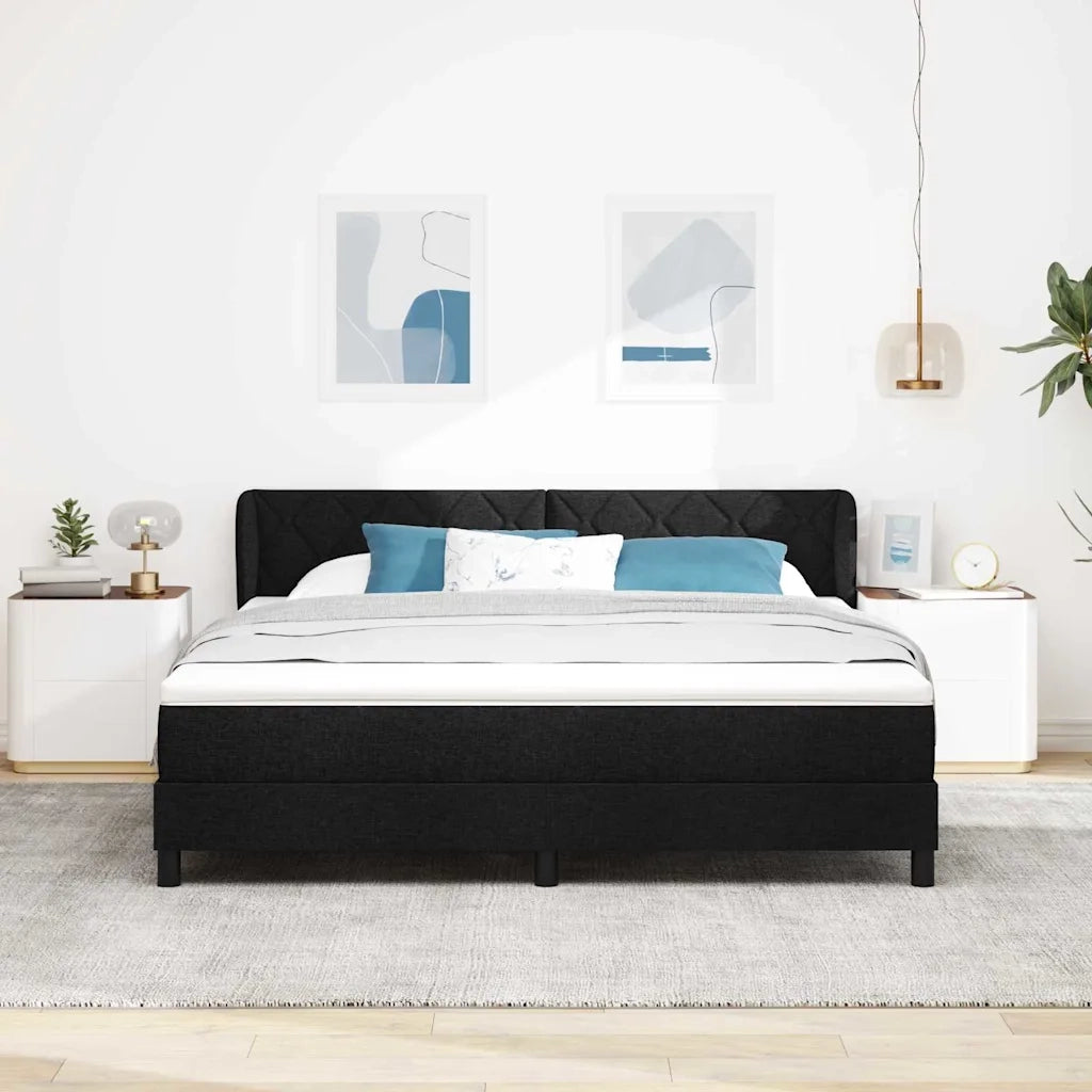 Letto a molle con materasso Nero 180 x 200 cm Tessuto 3340103