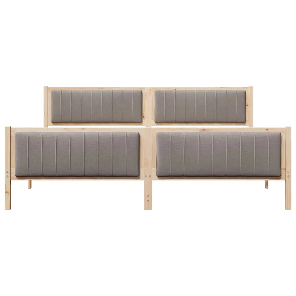 Struttura del Letto con testiera Marrone e taupe 200 x 200 cm 3394301