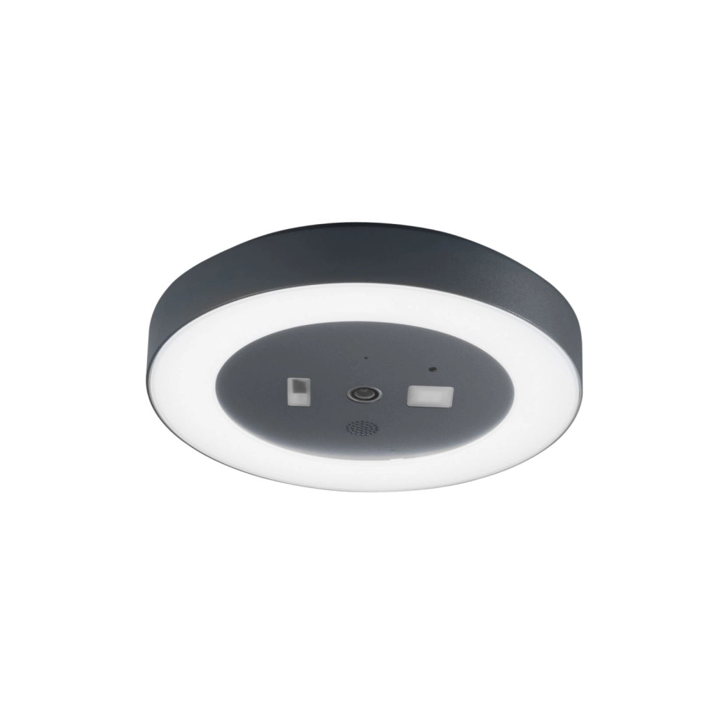 PLAFONIERA LED ZOOM ANTRACITE 30W 3600LM 4000K DIMMERABILE Wi-Fi IP54 CON VIDEOCAMERA 30X5,5CM
