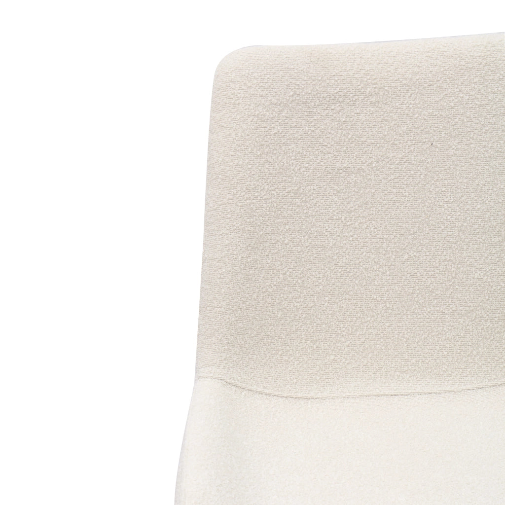SEDIA girevole 360° in tessuto bianco e metallo Set da 2 pezzi