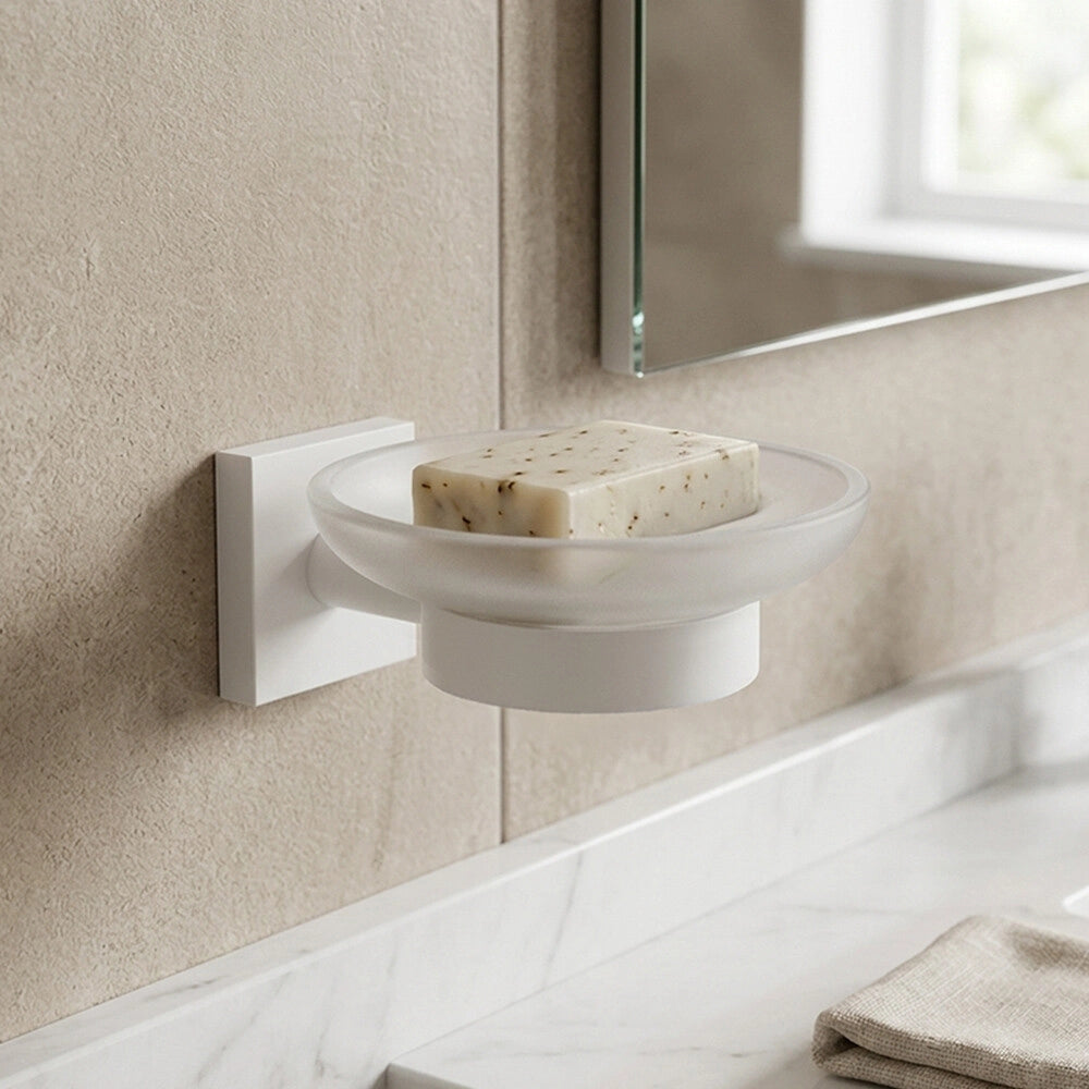 Portasapone da muro bianco in acciaio inox Sidera