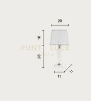 LUME PICCOLO CHERUBINI CRISTALLO E CROMO CON PARALUME BIANCO L.20CM 1 LUCE ATTACCO E14