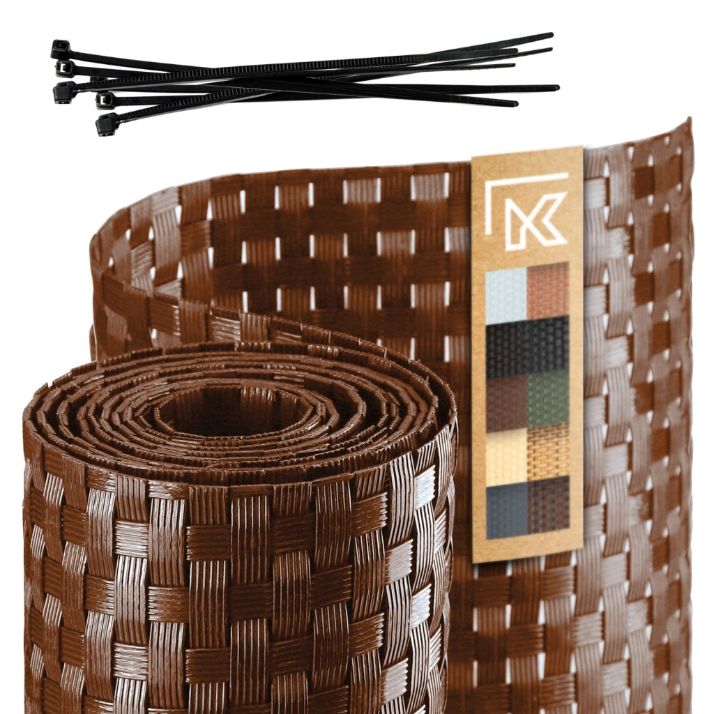 Nastro per recinzioni KADAX marrone per pannelli di recinzione 19 cm 2,55 m Copertura per recinzione