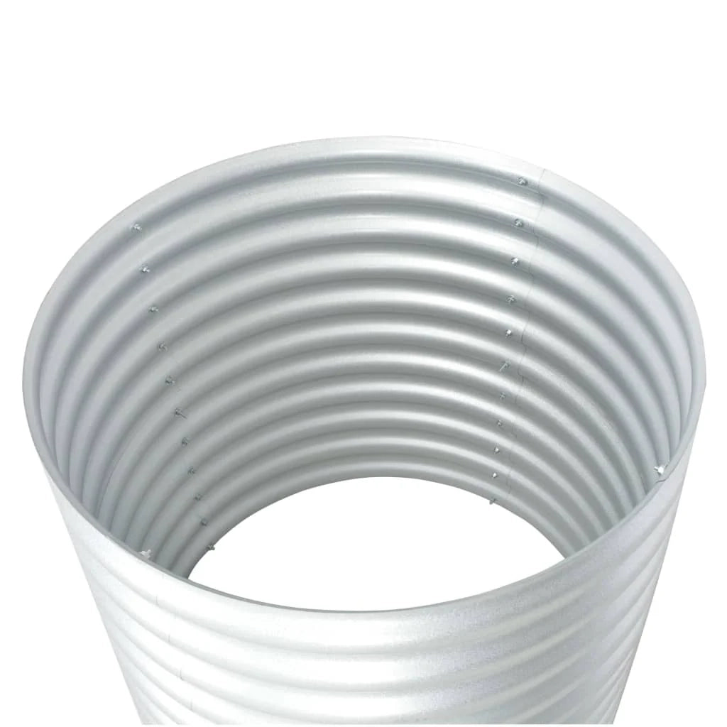 Fioriera rialzata per piante e fiori giardino 80 x 80 x 81 cm acciaio zincato argento 02_0001083