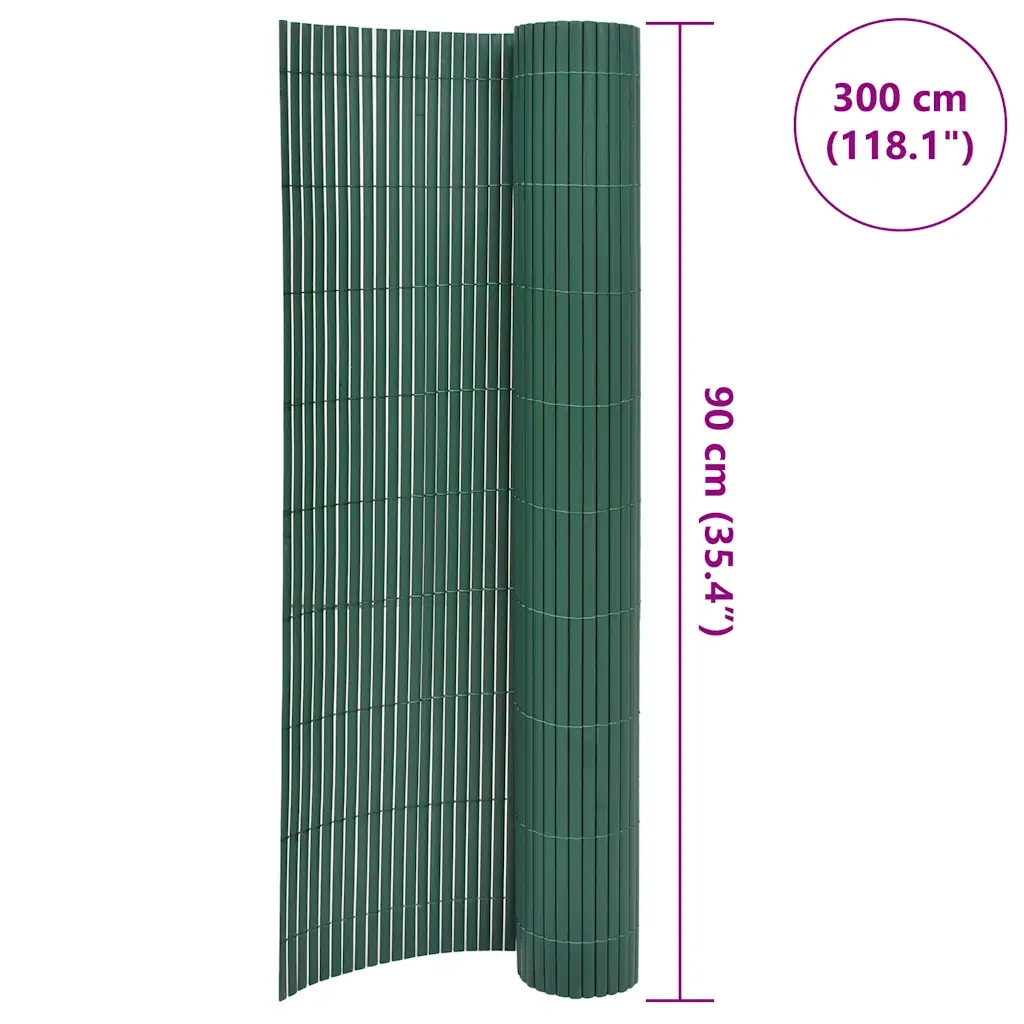Recinzione da Giardino | Recinzione da cortile a Doppio Lato in PVC 90x300 cm Verde