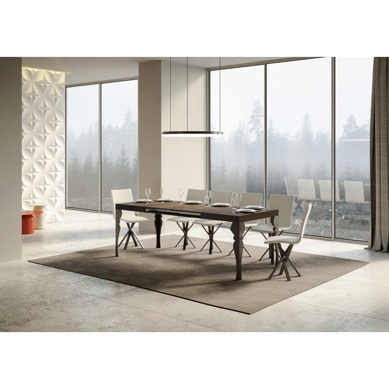 Tavolo allungabile 200/460x90 cm Paxon telaio Antracite - Noce