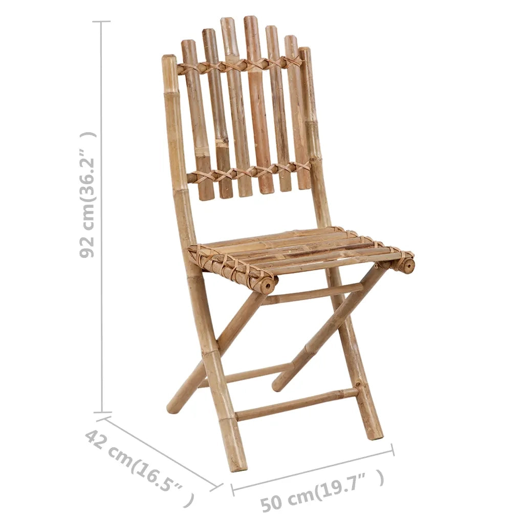 Set da Pranzo da Giardino 5 pz Pieghevole con Cuscini in BambÃ¹ cod mxl 40658