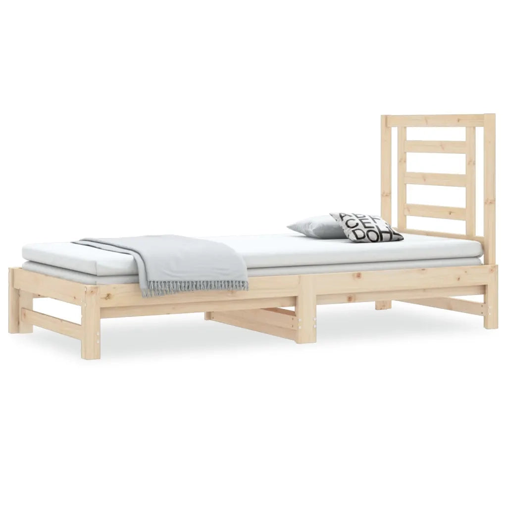 Letto singolo | Letto per adulti | Dormeuse Estraibile 2x(90x190) cm Legno Massello di Pino