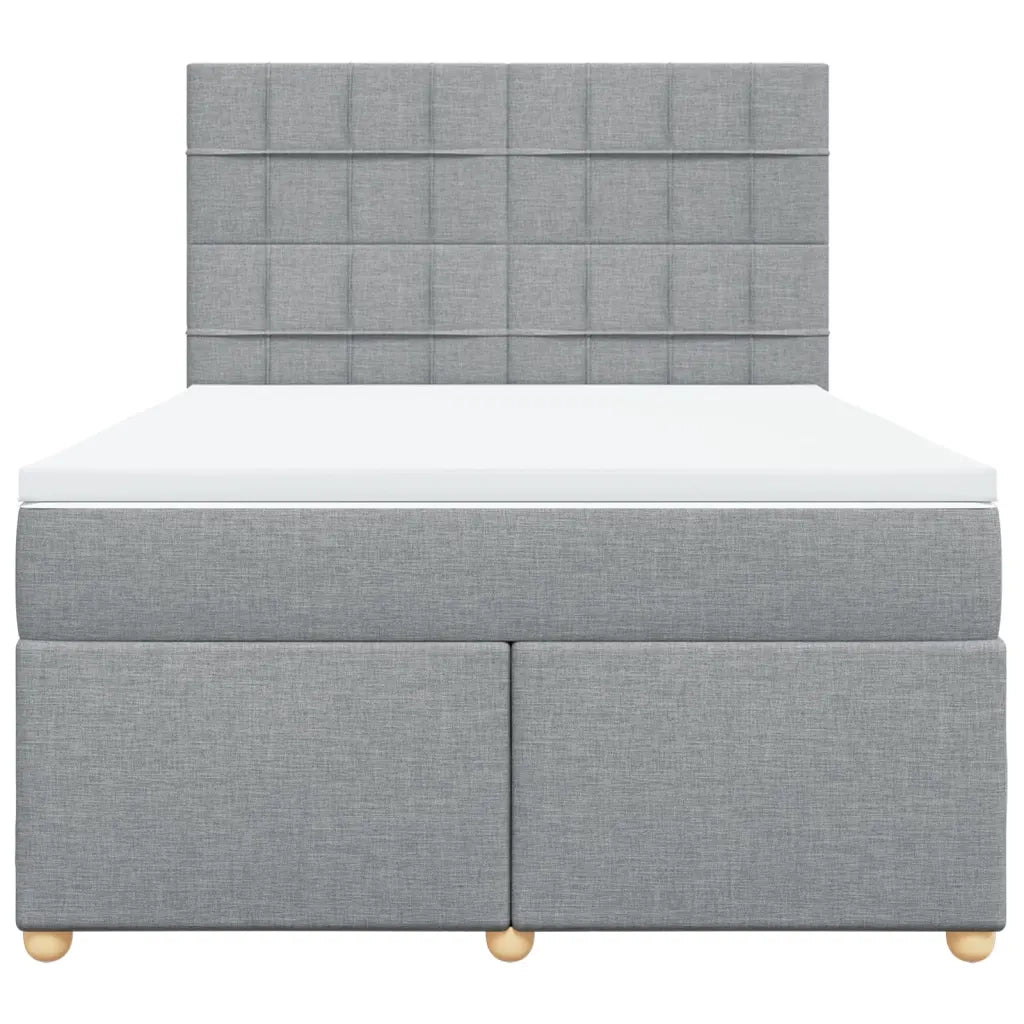 vidaXL Giroletto a Molle con Materasso Grigio Chiaro 160x200cm Tessuto