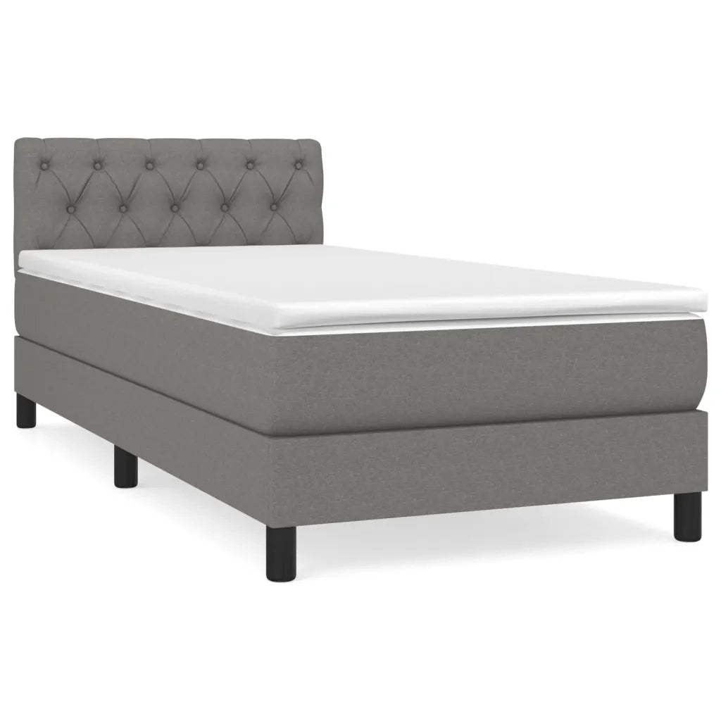 Giroletto a Molle con Materasso Grigio Scuro 80x200 cm Tessuto 3140250