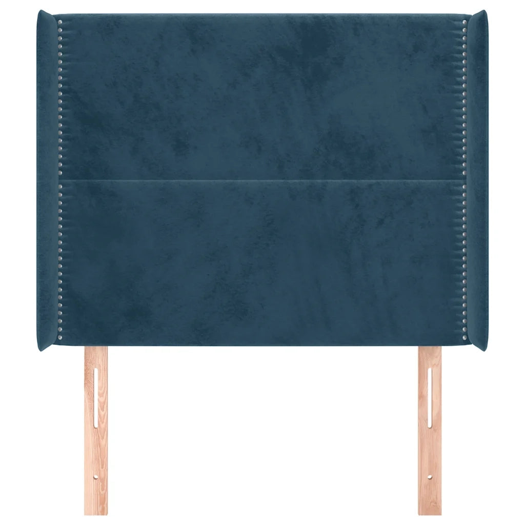 Testiera ad Orecchio Blu Scuro 83x16x118/128 cm in Velluto 3119474